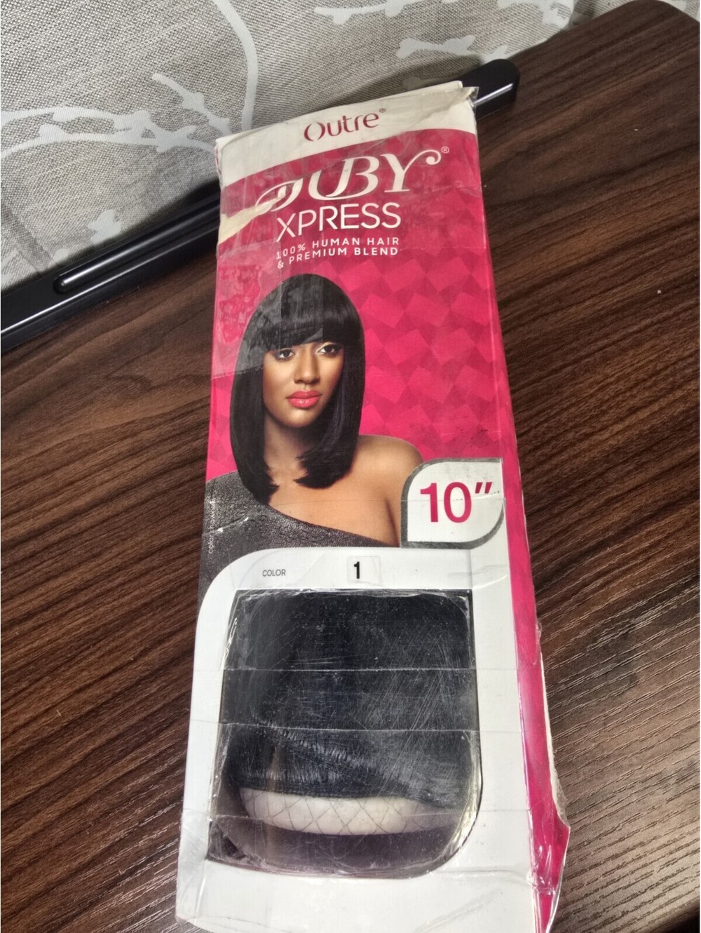10" #1 Jet Black Duby Xpress Bob Human & Synthetic Blend Hair Extensions Weft